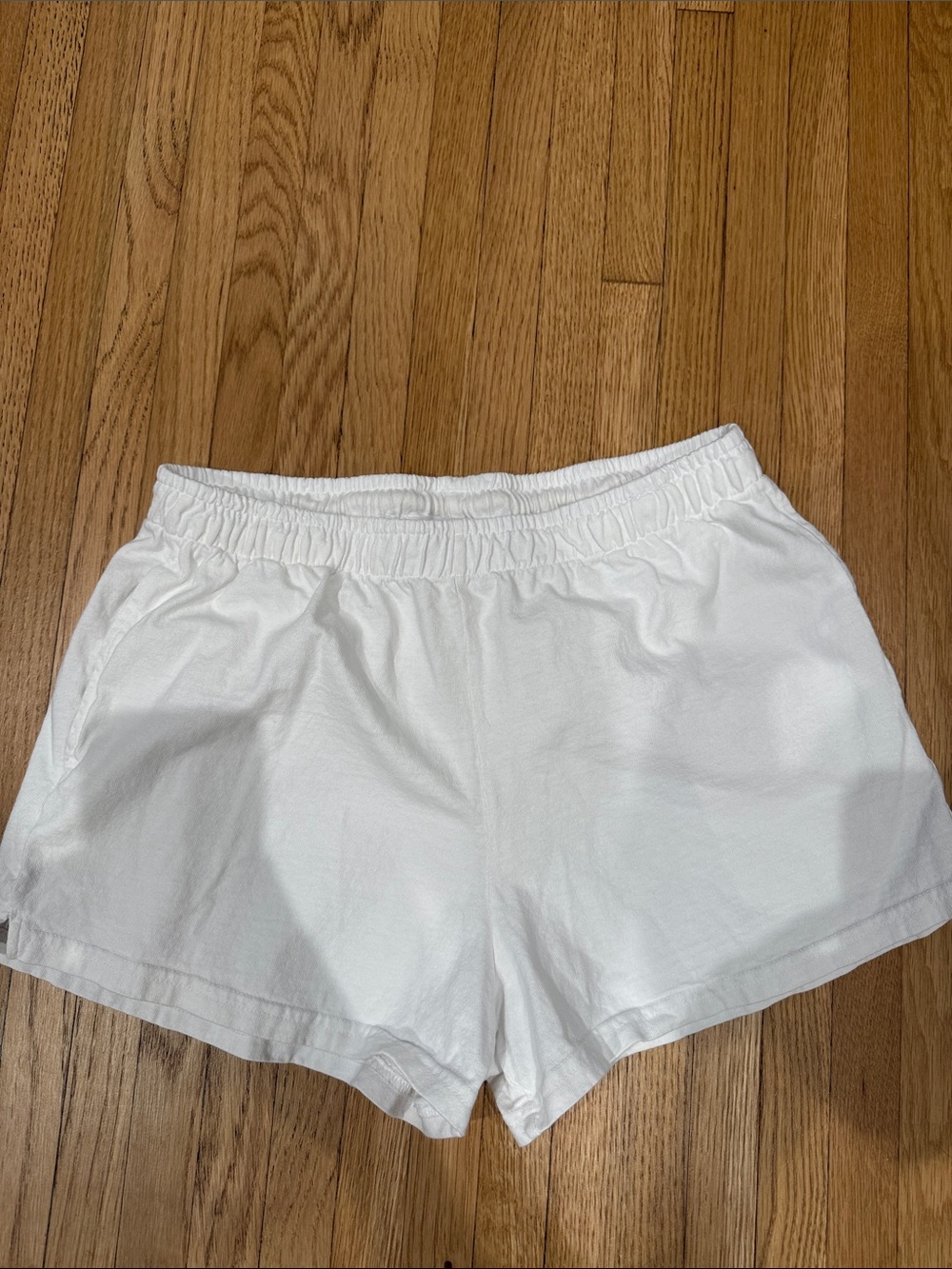 perfectwhitetee Women's White Elastic-Waist Athletic Shorts